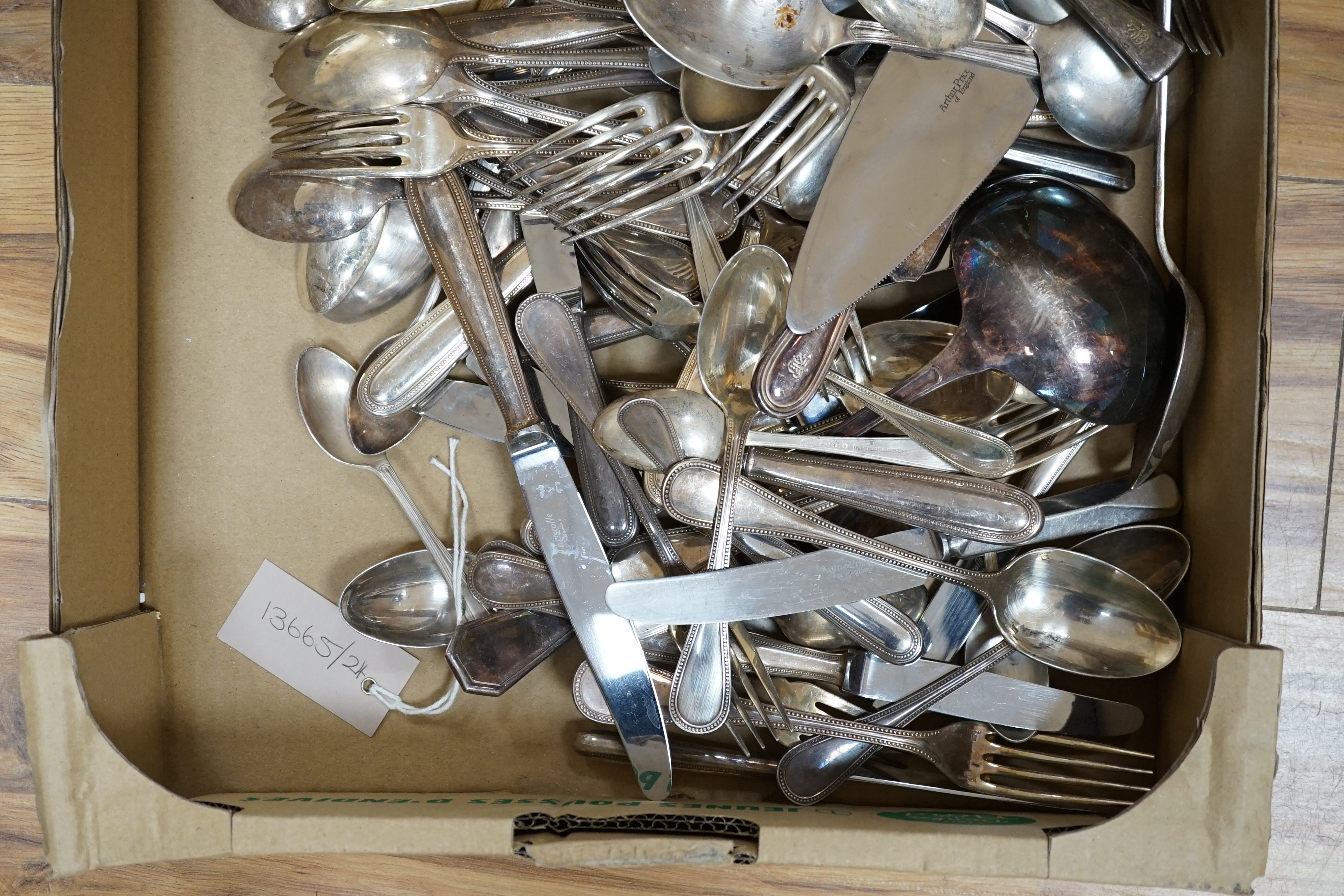 A Christofle suite of cutlery together with other cutlery